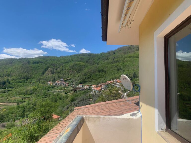 View from the balcony over the village and the valley