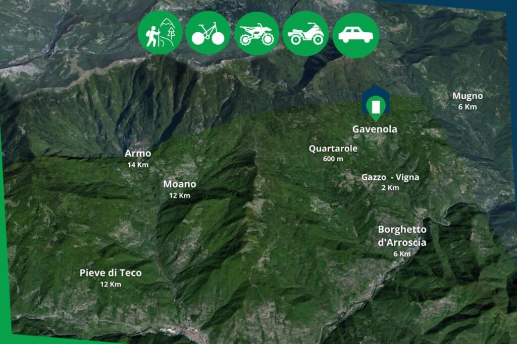 Map of Gavenola and nearby villages